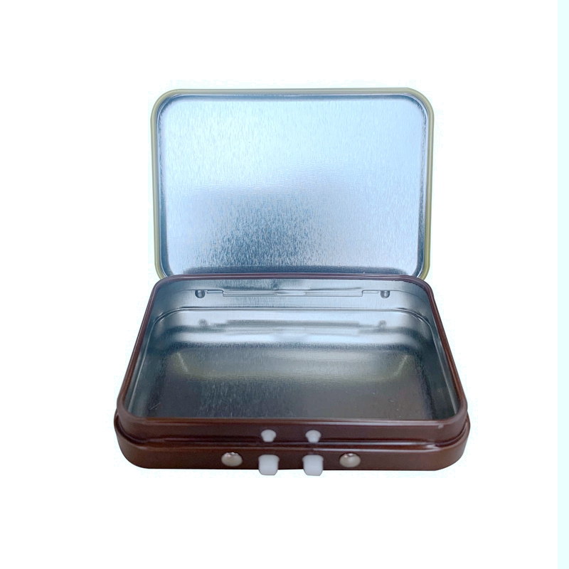 Custom Square Child-Resistant (CR) Tin Box with Dual-Button Lock Mechanism - Image 4