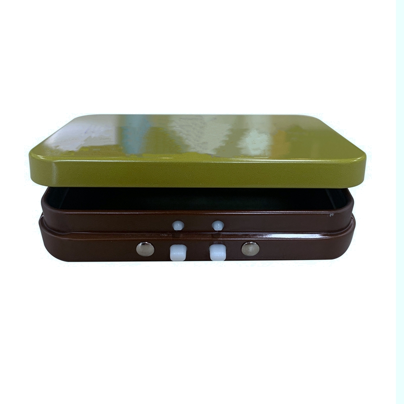 Custom Square Child-Resistant (CR) Tin Box with Dual-Button Lock Mechanism - Image 3