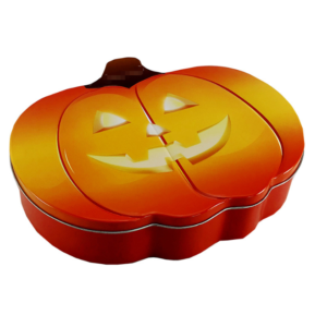 Custom Pumpkin Shaped Halloween Festive Tin Box for Large Gift Packaging