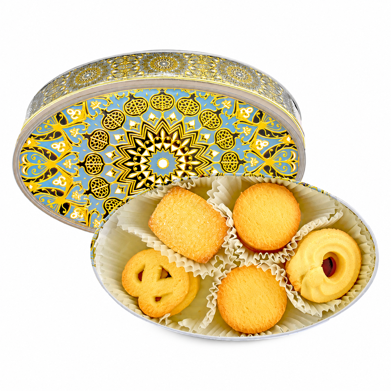 Custom oval cookie tin box for butter cookies