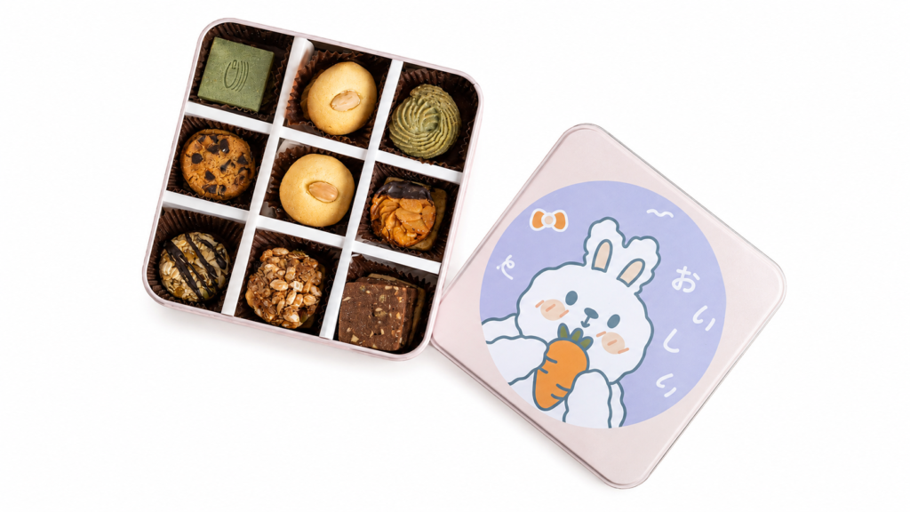 Paperboard divider insert for cookies in a tin box
