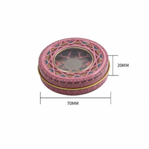Custom 1–3g round saffron tin box Ø70 × H20 mm