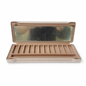 Custom 12-color eyeshadow palette tin box with mirror and cosmetic insert