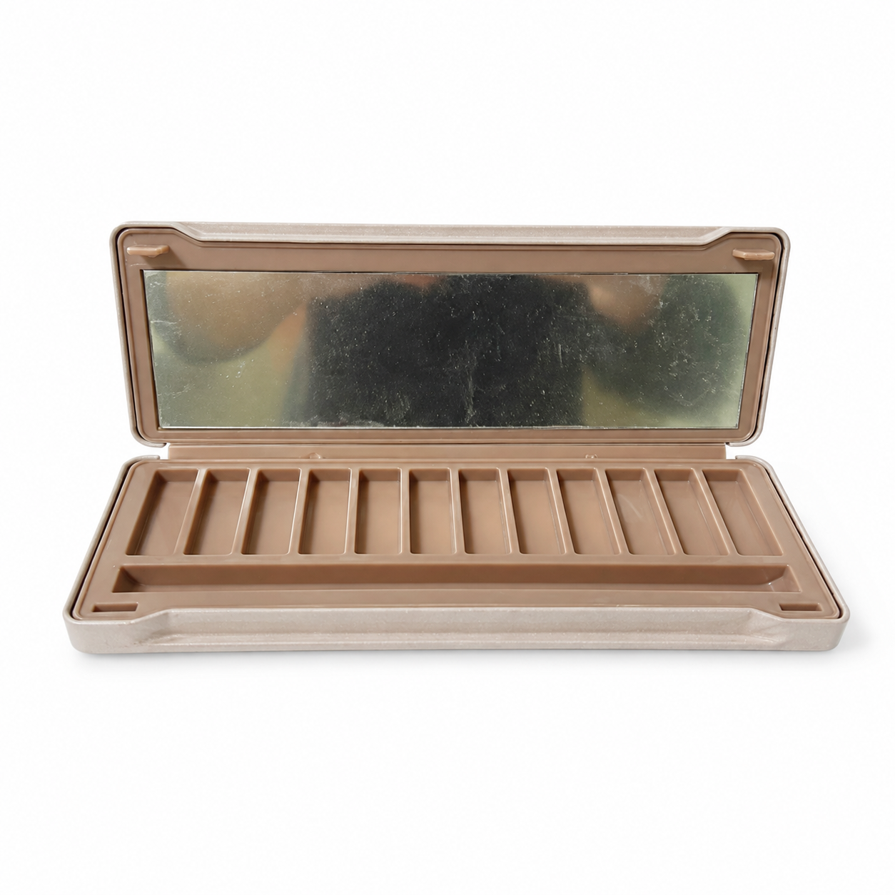 Custom 12-color eyeshadow palette tin box with mirror and cosmetic insert