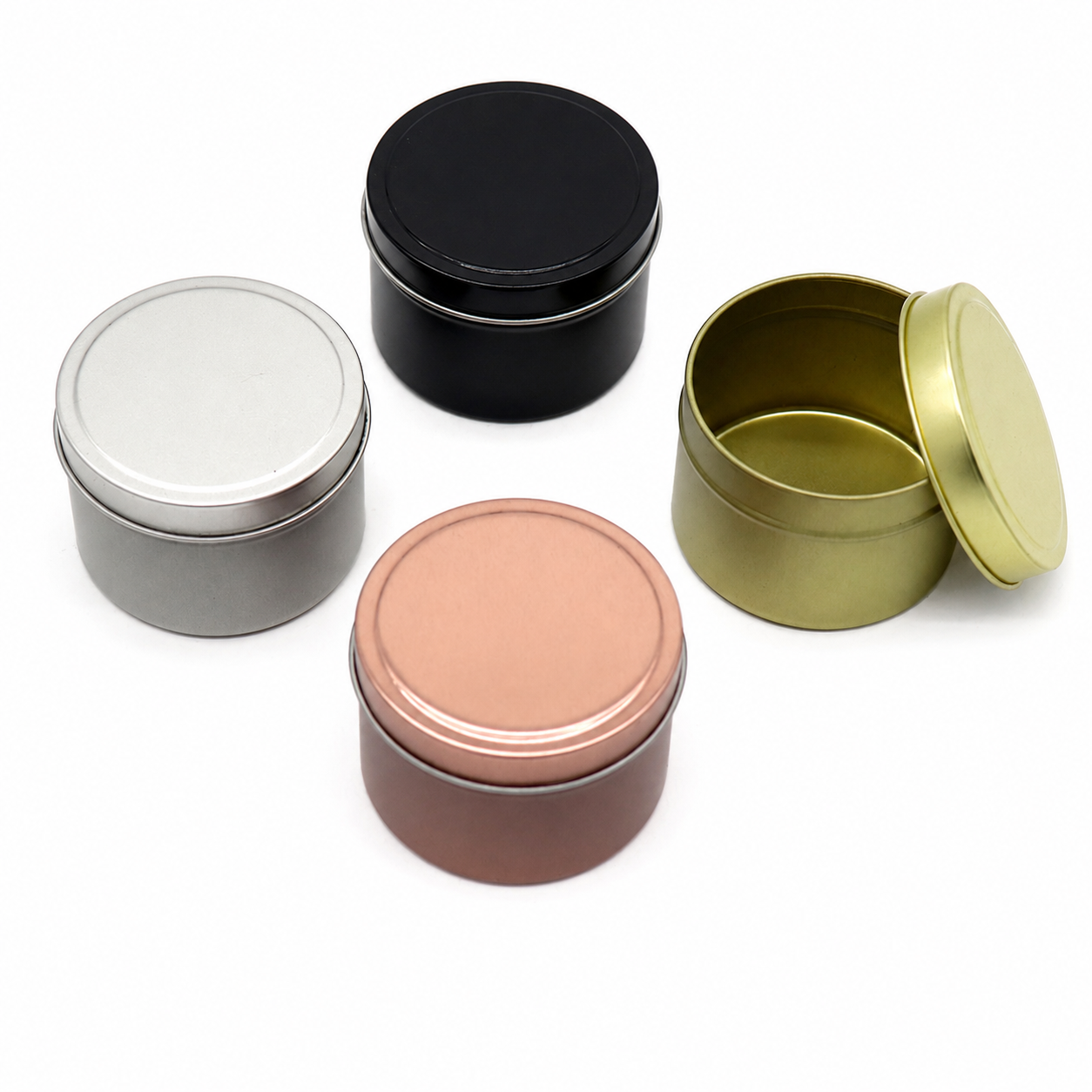 Custom 3 oz deep drawn candle tin with lid