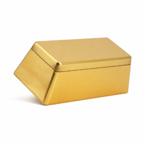 Custom gold bar shaped tin box for gift packaging