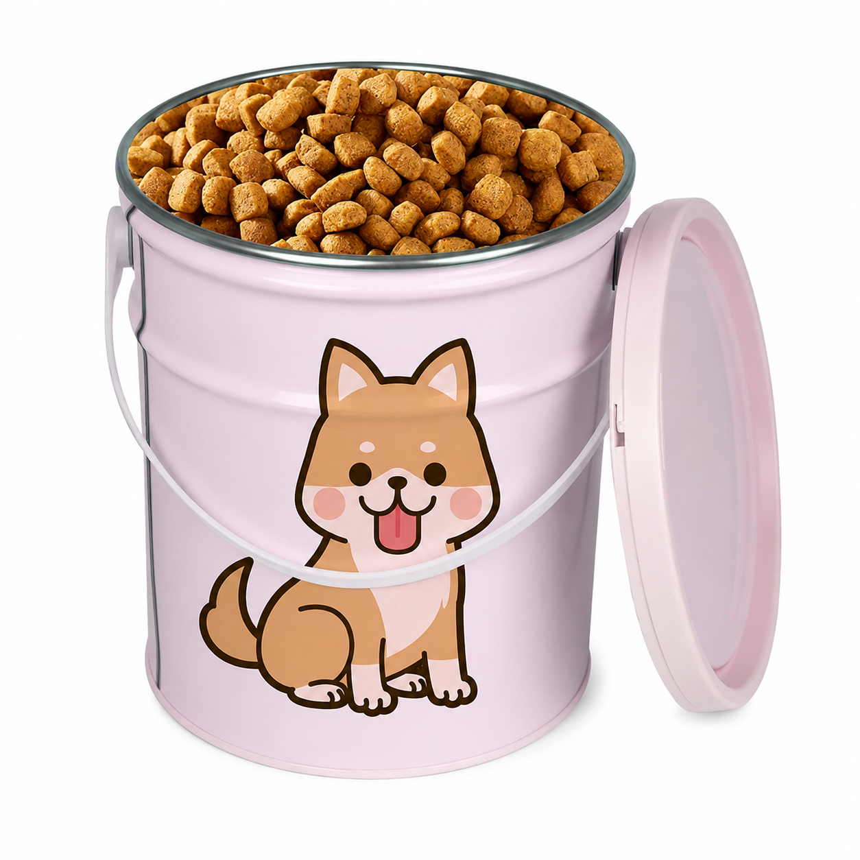 Custom food and pet food tin bucket with handle