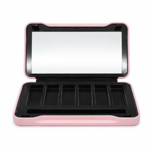 Custom portable makeup palette tin with mirror and 6-compartment insert