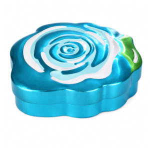 Custom rose shaped chocolate tin box with embossed lid