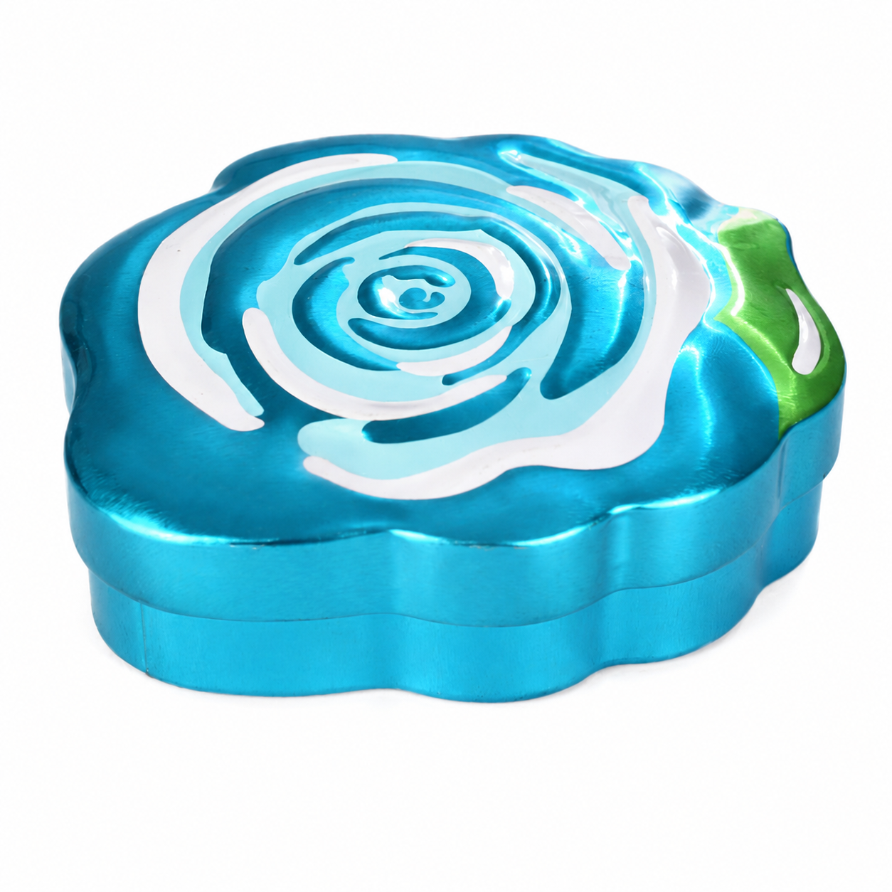 Custom rose shaped chocolate tin box with embossed lid