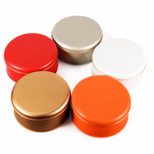 Custom round cookie tin box in multiple color options