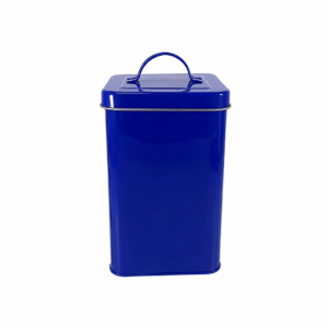 Custom square coffee tin with folding handle