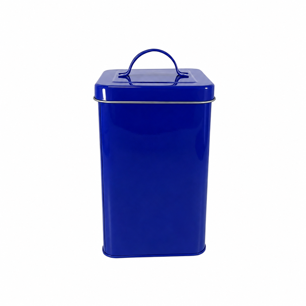 Custom square coffee tin with folding handle