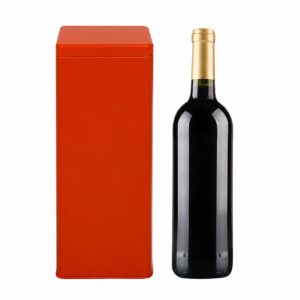 Custom square wine bottle tin box for whiskey vodka and red wine packaging