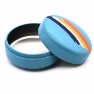 Open custom round hand cream gift tin box with removable lid